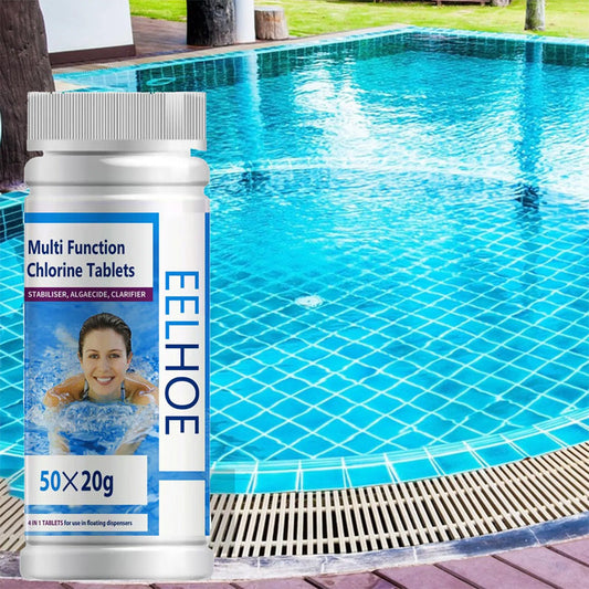 Pool Cleaning Chlorine Tablets - Algae Control & Water Clarify
