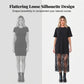 Modern Layered-Look Tee Dress with Lace Hem