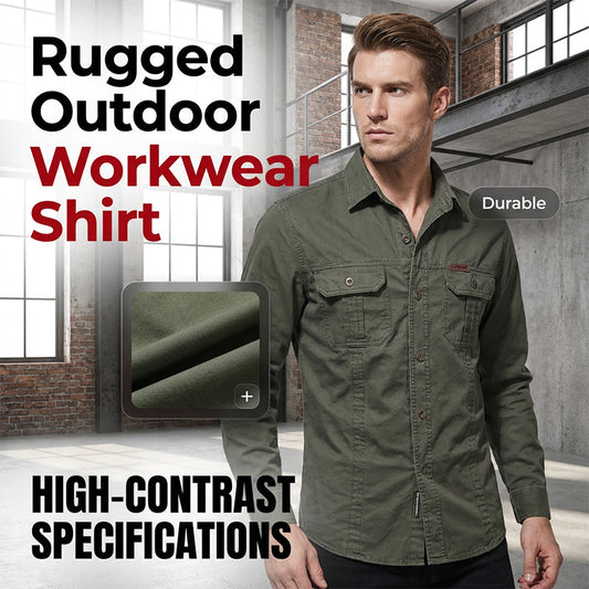 Men's Long Sleeve Cotton Workwear Shirt