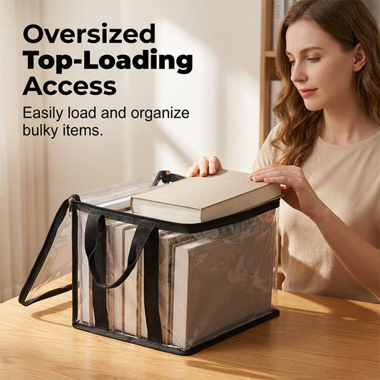 Transparent Large-Capacity Dustproof & Moisture-Proof Book Storage Bag