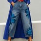 🥳 45% OFF! 🥳 Artistic Flower Wide-Leg Jeans for Women