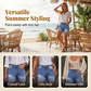 High-Stretch Ripped Denim Shorts