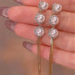 Elegant Tassel Faux Pearl Long Drop Earrings