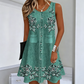 Women's Sleeveless Floral Button Down Dress