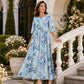 Women's Short Sleeve Printed Dress with Pockets
