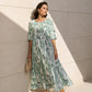 Women's Short Sleeve Printed Dress with Pockets