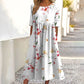 Women's Short Sleeve Printed Dress with Pockets