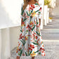 Women's Short Sleeve Printed Dress with Pockets