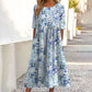 Women's Short Sleeve Printed Dress with Pockets