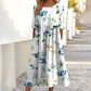 Women's Short Sleeve Printed Dress with Pockets