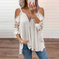 Women's Lace Cold Shoulder Top with Zipper