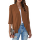 Women's 3/4 Sleeve Open Front Cardigan