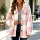 Women's Plaid Button-Down Cozy Jacket