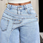Women's Asymmetrical Waist Wide Leg Jeans