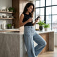 Women's Asymmetrical Waist Wide Leg Jeans