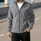 Men's Stand Collar Zip-Up Warm Jacket