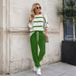 Women's Striped Sweatshirt & Jogger Pants Set