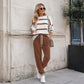 Women's Striped Sweatshirt & Jogger Pants Set