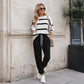 Women's Striped Sweatshirt & Jogger Pants Set