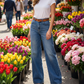 Women's High-Waist Wide-Leg Denim Jeans