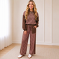 Women's Plaid Patchwork Sweatshirt & Wide-Leg Pants Set