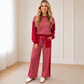 Women's Plaid Patchwork Sweatshirt & Wide-Leg Pants Set