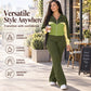 Women's Color-Block Zip-Front Top & Lounge Pants Set