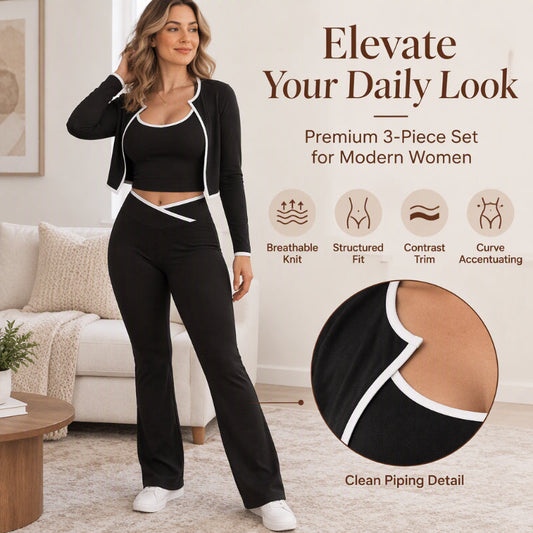 Women's Casual Sporty 3-Piece Outfit