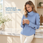 Women's Plus Size Long Sleeve Stand Collar Button Down Shirt for Casual Resort Wear