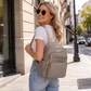 Women's Casual Diamond-Quilted Rivet Backpack