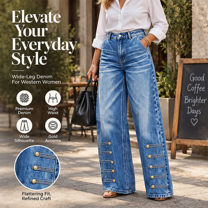 Women's Retro High-Waist Wide-Leg Jeans