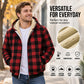 Men's Plaid Plush-Lined Zip-Up Hooded Jacket