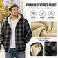 Men's Plaid Plush-Lined Zip-Up Hooded Jacket