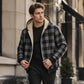 Men's Plaid Plush-Lined Zip-Up Hooded Jacket