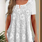 Women's V Neck Lace Short Sleeve Casual Shirt