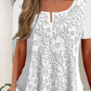 Women's V Neck Lace Short Sleeve Casual Shirt