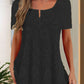Women's V Neck Lace Short Sleeve Casual Shirt