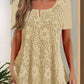 Women's V Neck Lace Short Sleeve Casual Shirt