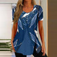 Women's Casual Floral Print Blouse - Short Sleeve & Round Neck