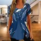 Women's Casual Floral Print Blouse - Short Sleeve & Round Neck