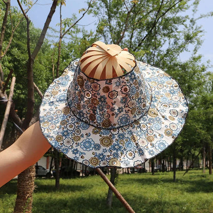 Fashionable bamboo fan hat