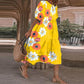 Women's Spring and Summer Casual Loose Round Neck Floral Dress