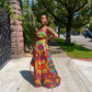 Colorful Palazzo Pants Blouse Set