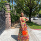 Colorful Palazzo Pants Blouse Set
