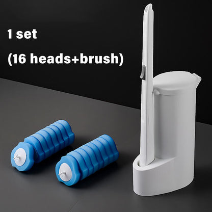 Disposable toilet brush with replacement head