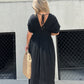 Slit V-Neck Effortless Maxi Long Dress