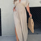 Slit V-Neck Effortless Maxi Long Dress