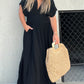 Slit V-Neck Effortless Maxi Long Dress