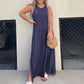 Slit Casual Simple Loose Maxi Dress