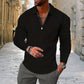 Men’s Casual Sports Zip Collar Long-sleeve T-shirt